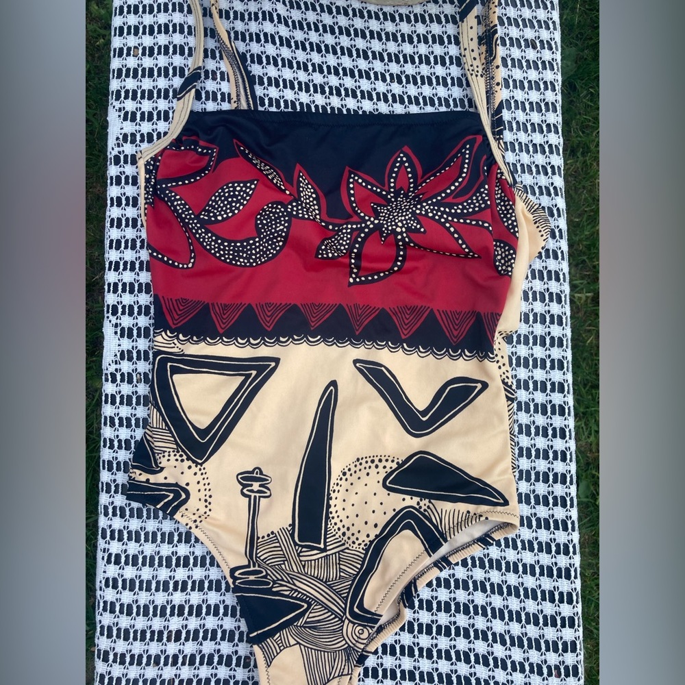 Vintage Abstract pattern swimsuit